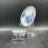 18th C. Chinese Export 'Nanking Cargo' Blue and White Tea Bowl & Saucer, c. 1750 by Room Tonic