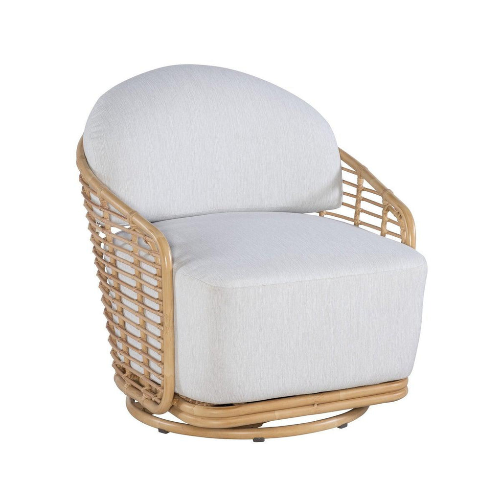 Faux Rattan Weave Deep Cushion Outdoor Swivel Chair by Kenian Rattan Furniture