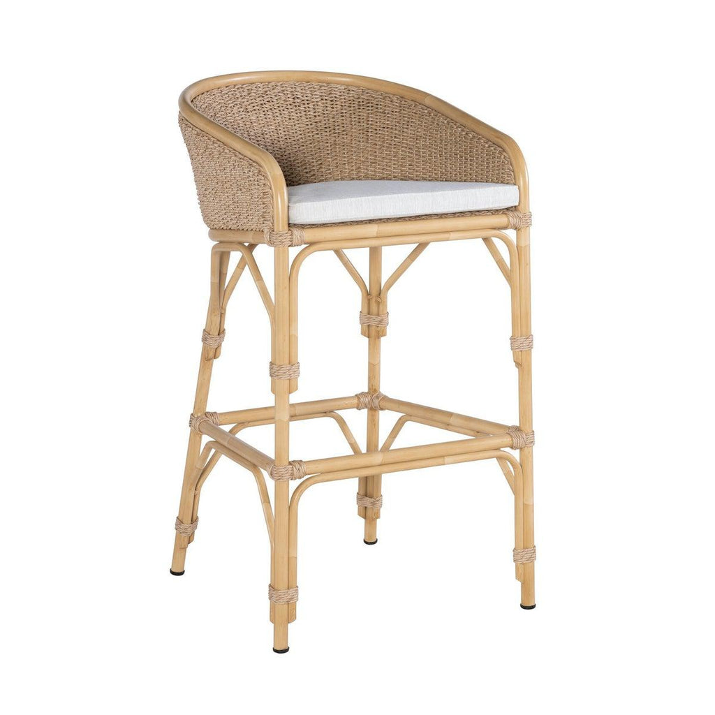 Faux Rattan and Hyacinth Weave Outdoor Bar Stool / Bar Chair by Kenian Rattan Furniture