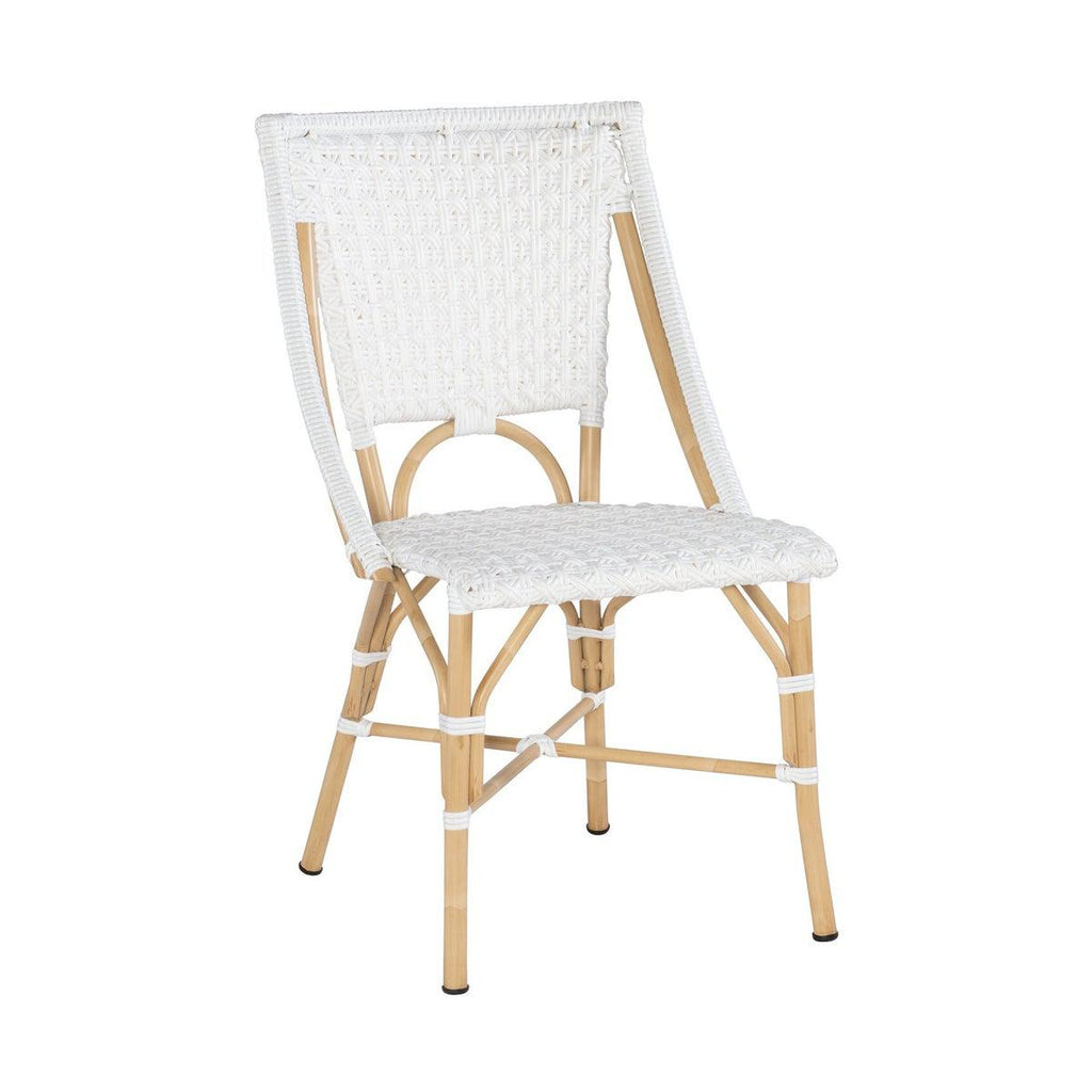 Faux Rattan and Star Pattern Weave Outdoor Bistro / Side Chair by Kenian Rattan Furniture