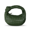 Little Trendy - Womens' Woven bag horn knotted handbag Top Handle Bag: Grass green by Little Trendy