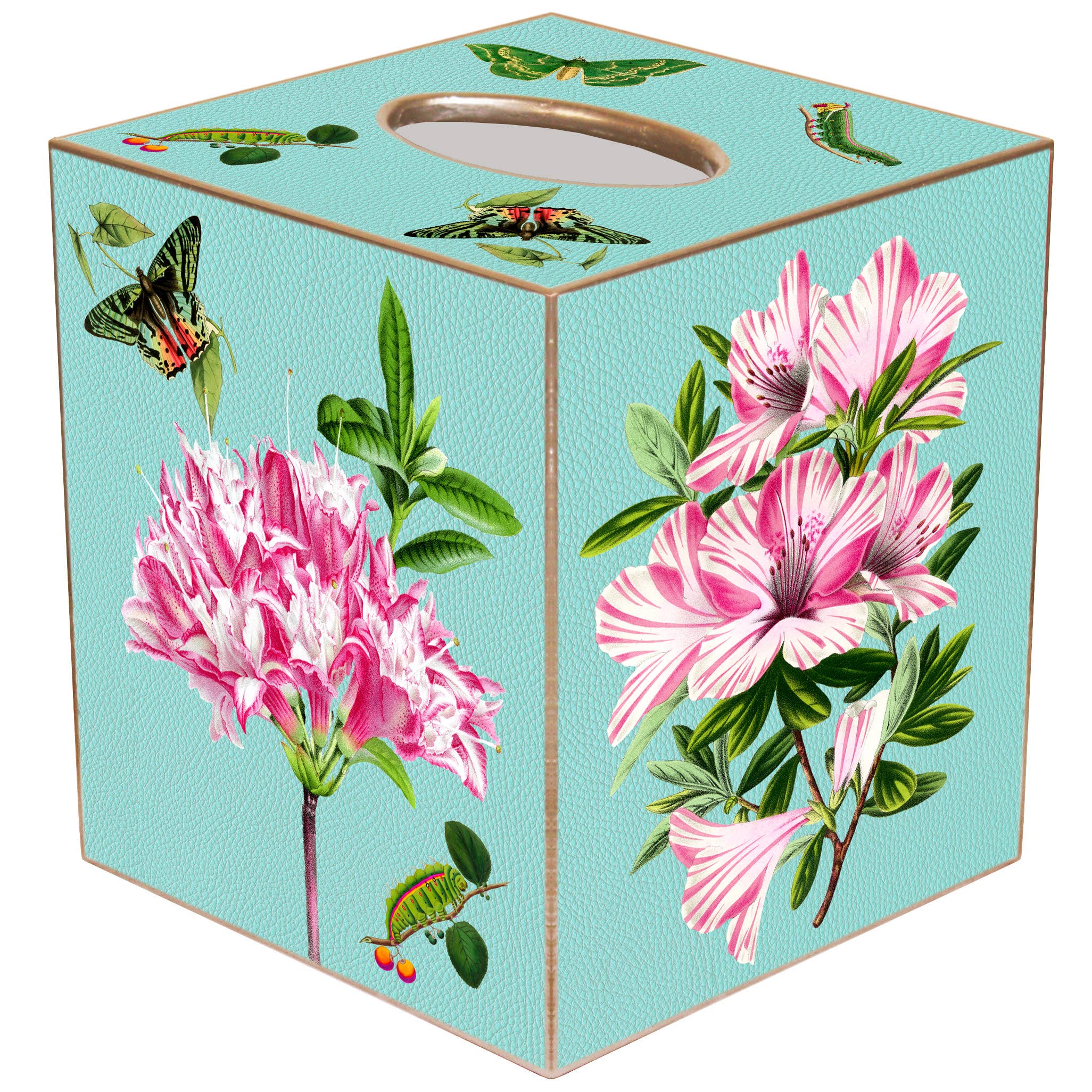 MARYE KELLEY / LAURA PARK, 5 NANTUCKET BLOOM CUBED TISSUE BOX COVER, NEW