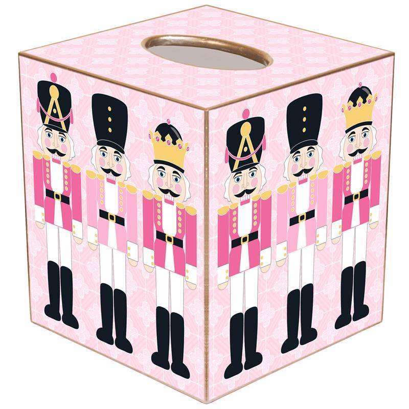 Marye-Kelley - TB9223 Pink Nutcrackers Tissue Box Cover: Paper Mache by Marye-Kelley