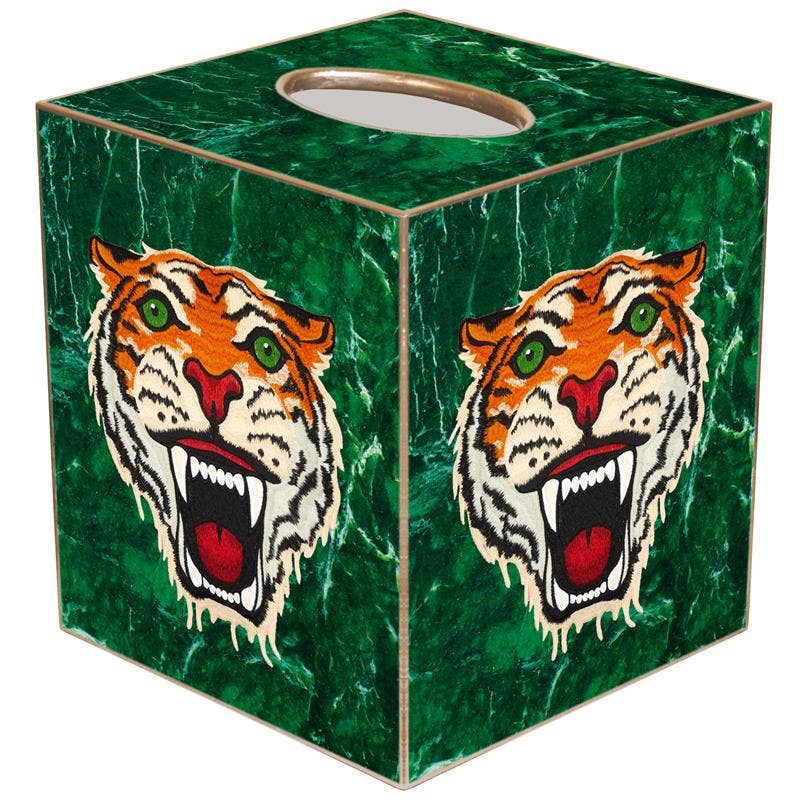 Marye-Kelley - Tigers on Blue Tissue Box Cover
