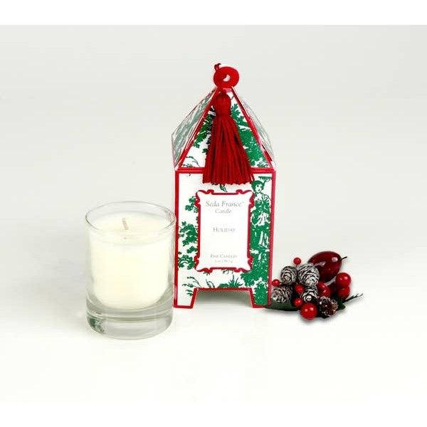 Seda France Candles - Holiday Classic Toile Mini Pagoda Box Candle by Seda France Candles