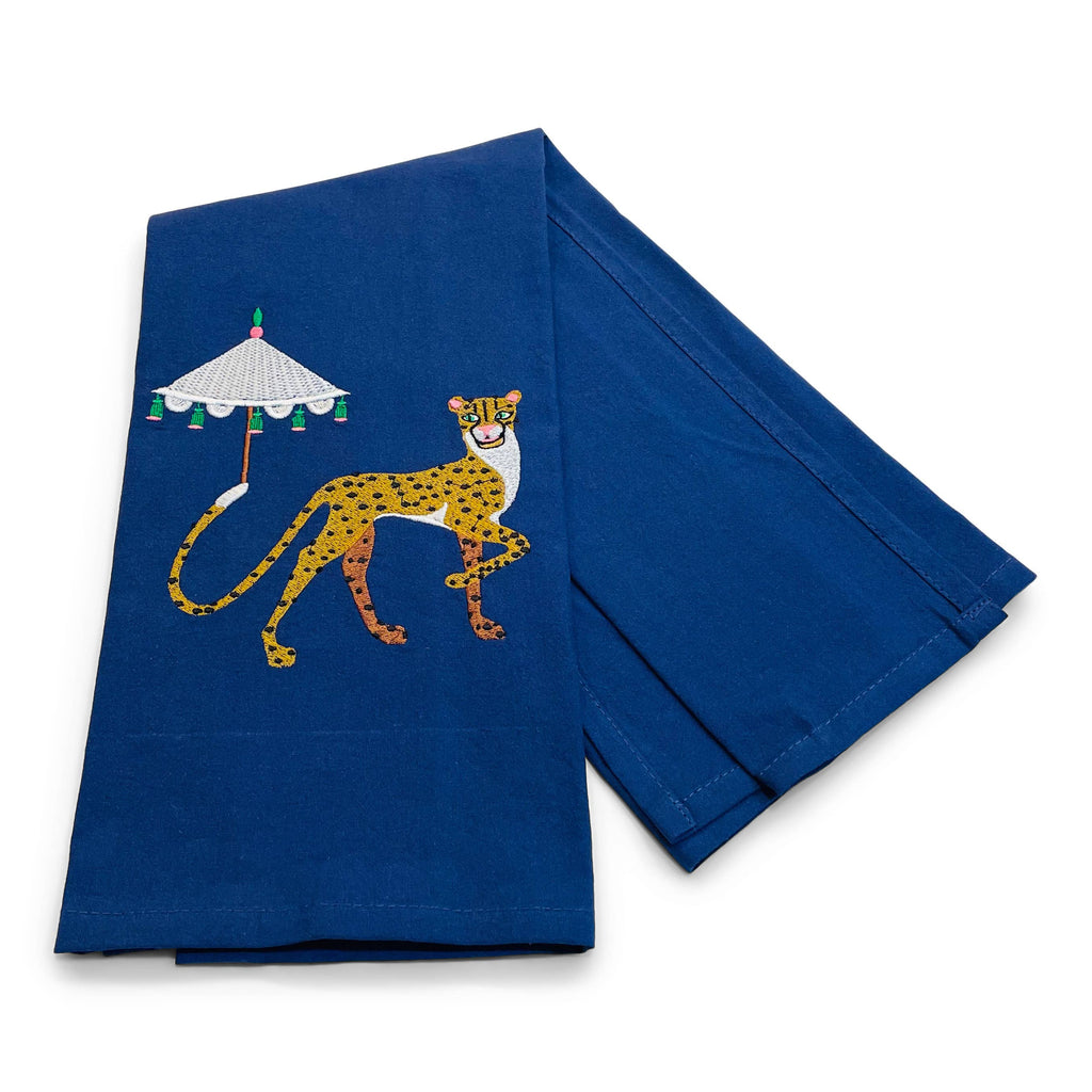 Vibrantly Blue - Towel - Cheetah with Parasol by Vibrantly Blue