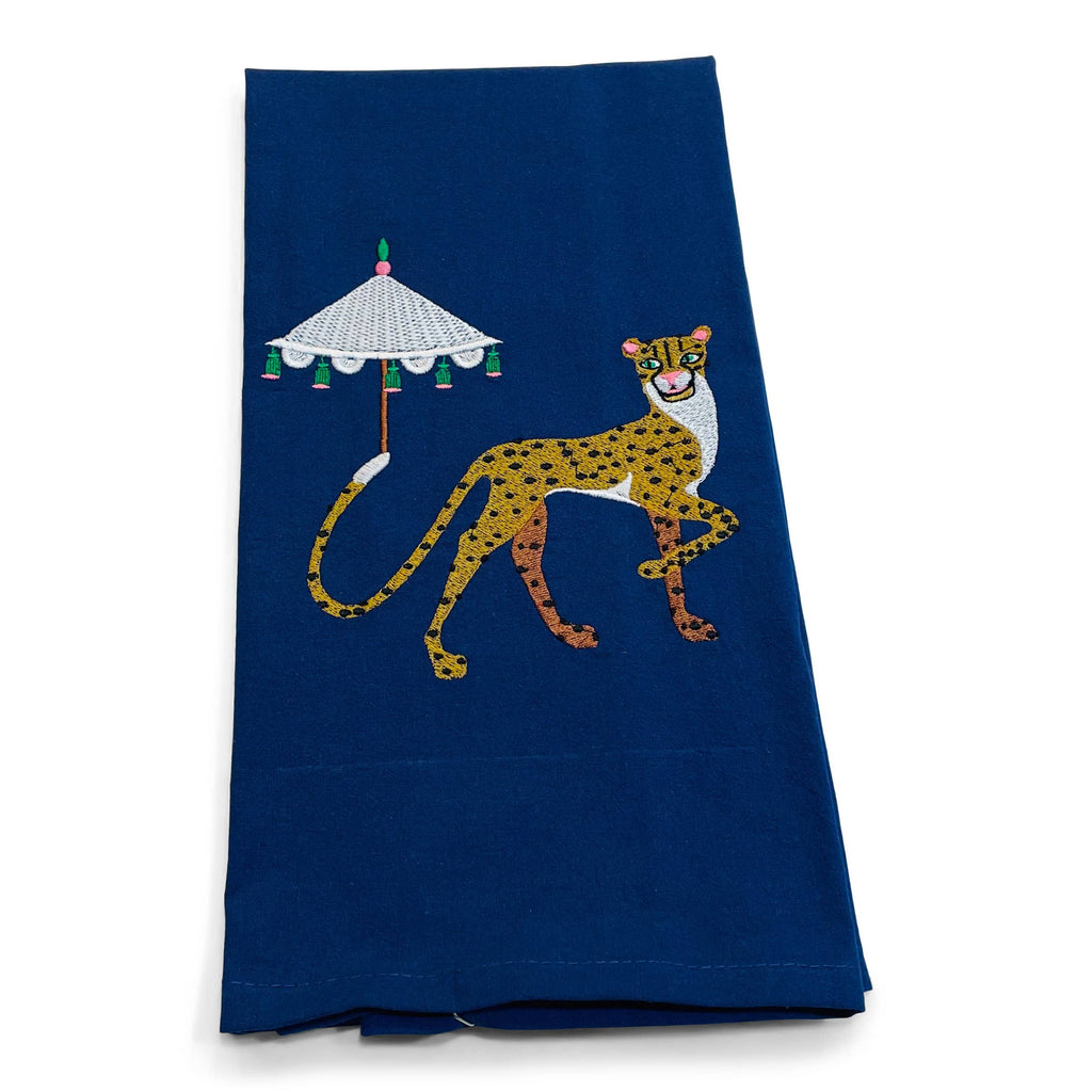 Vibrantly Blue - Towel - Cheetah with Parasol by Vibrantly Blue