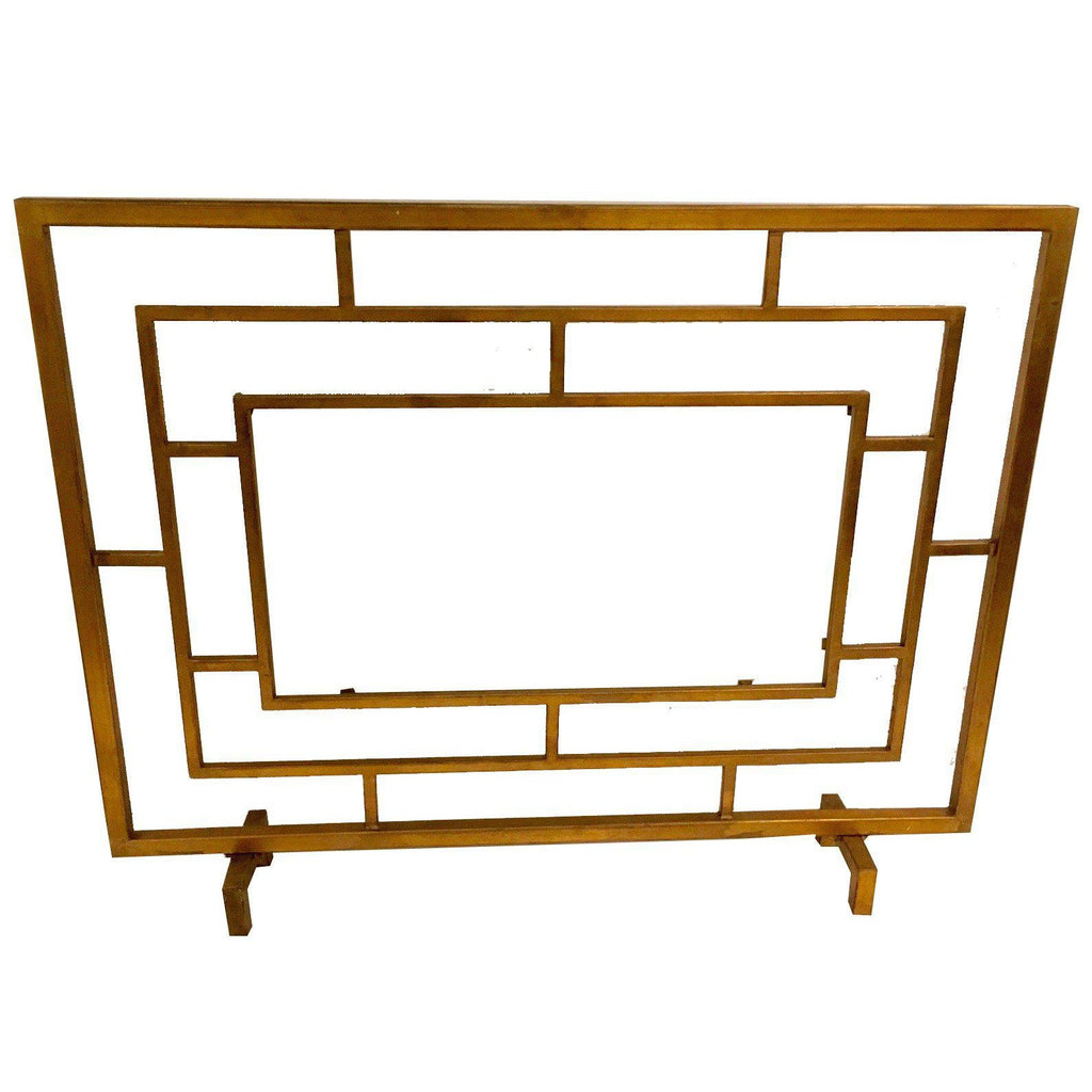 Antique Gold Glass Panel Firescreen by Dessau Home