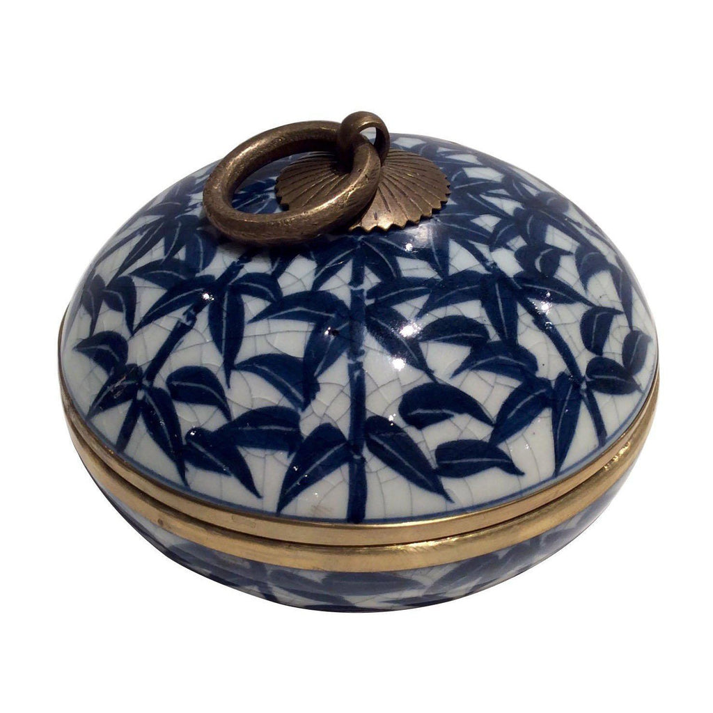 Blue & White Bamboo Convex Box by Dessau Home