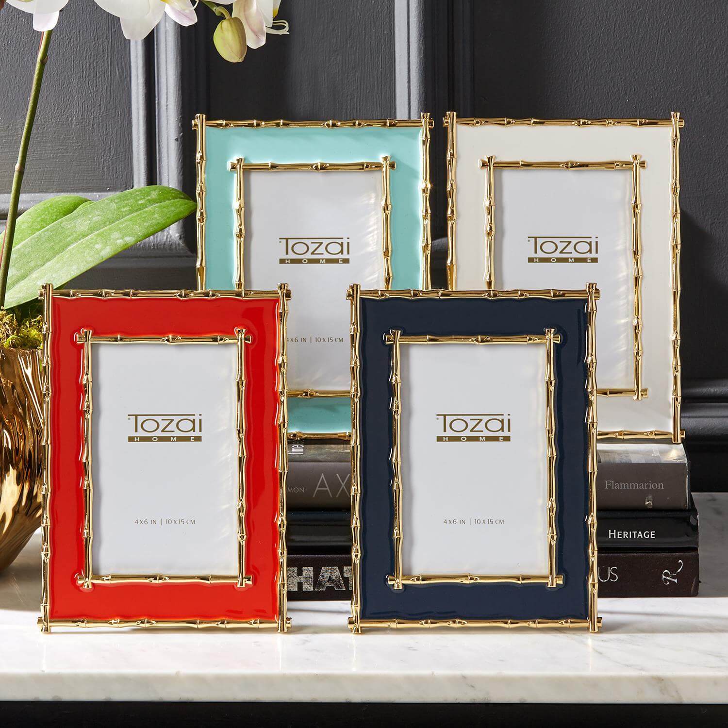 Picture Frames Gold 5x7 & 4x6 Photo Holders Set of 6