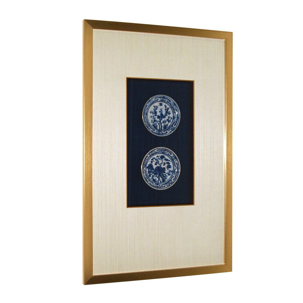 Framed Pair of Blue & White Season Plates by Dessau Home