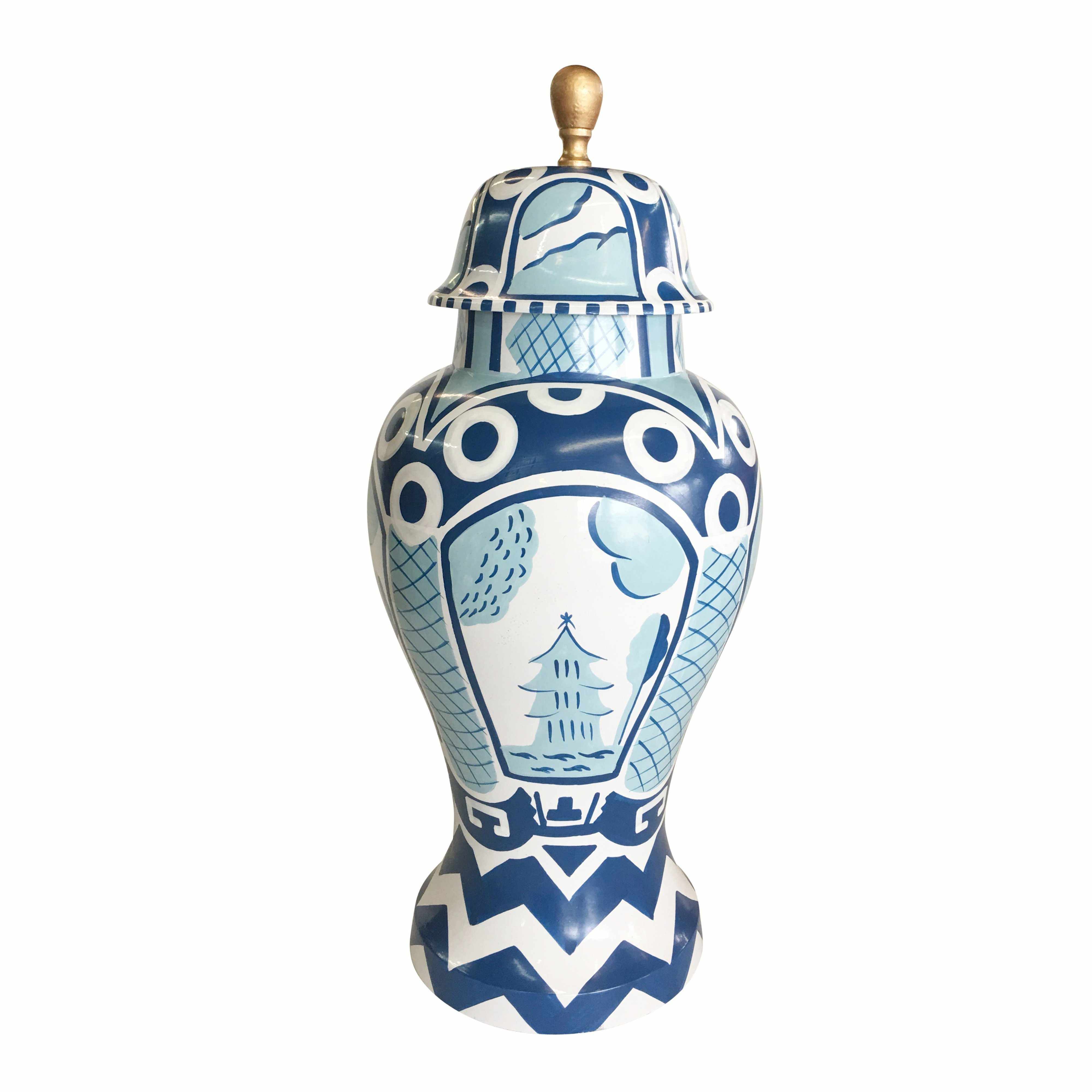 Ginger Jar, Medium 15H in Blue Summer Palace