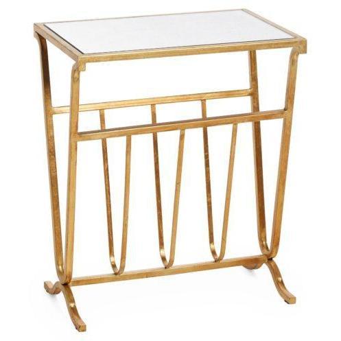 Gold Finished End Table with Mirror Tabletop by Dessau Home