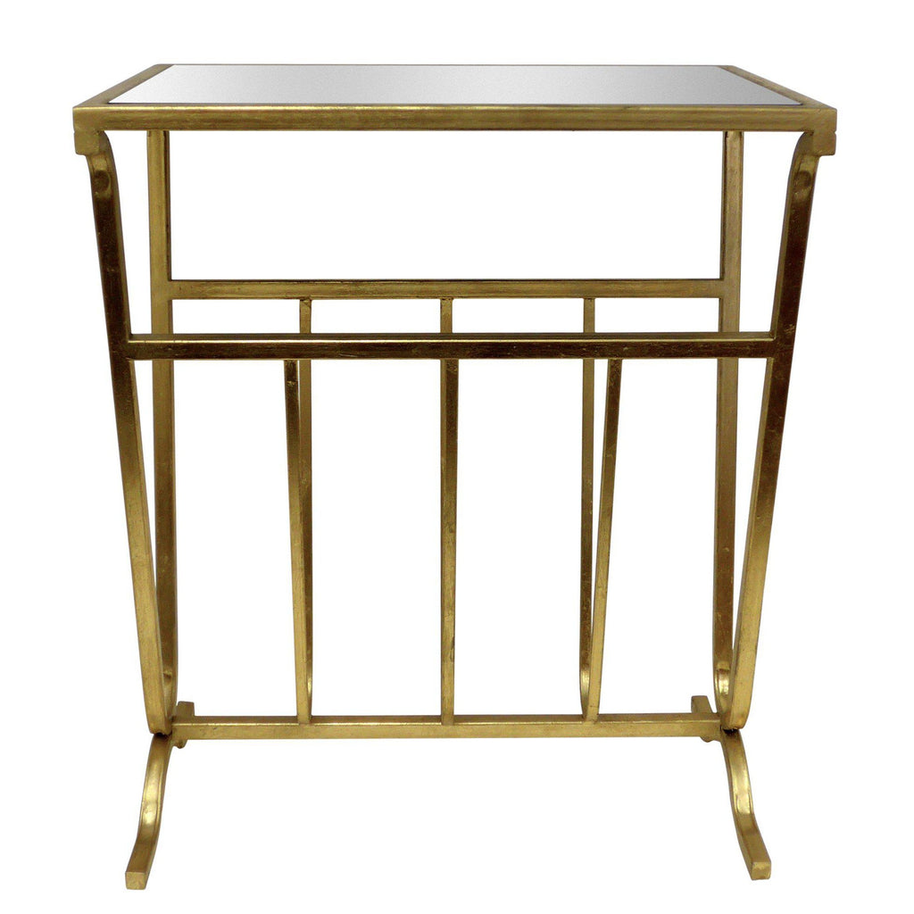 Gold Finished End Table with Mirror Tabletop by Dessau Home