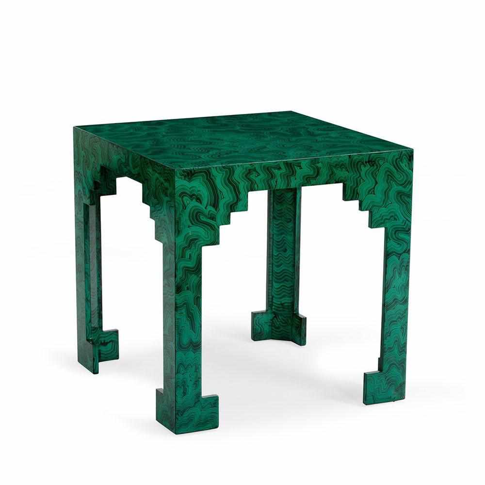 Malachite Cut Corner Side Table by Chelsea House