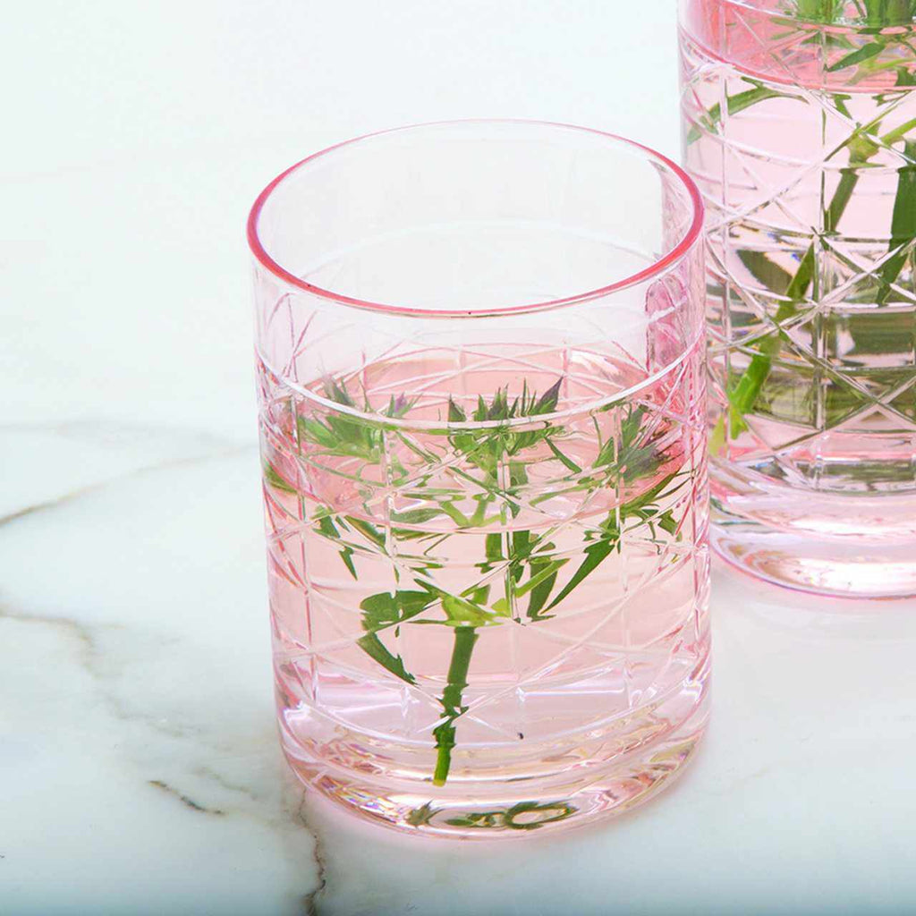 Pink Cane Tumbler Glass by 8 Oak Lane