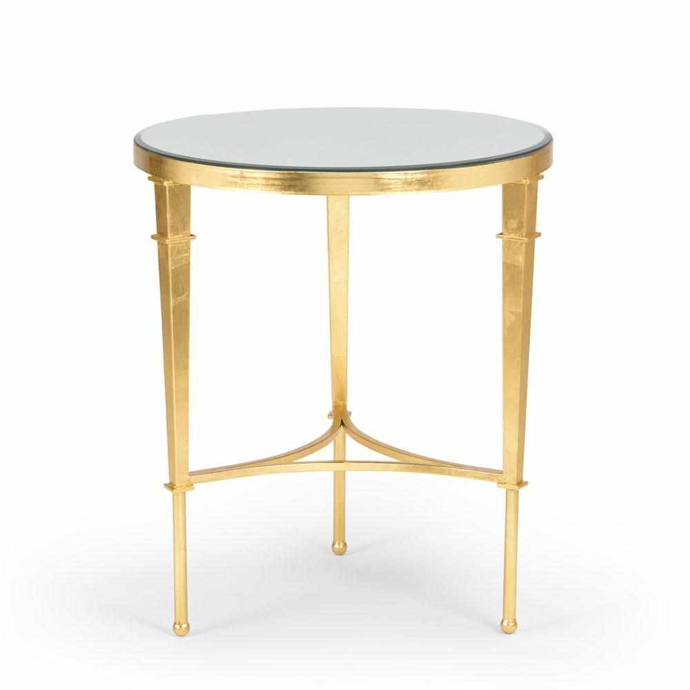 Round Regent Side Table with Gold Leaf Finish by Chelsea House