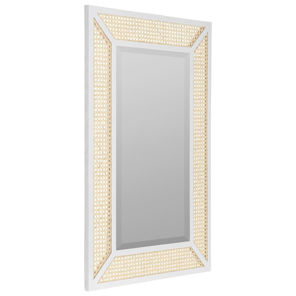 Seaside Caned 36" x 24" Dani Wall Mirror, White by Cooper Classics